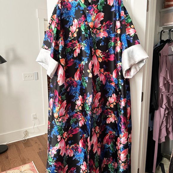 Afa Ah Loo 3X Custom Plus Kimono Floral Silk Project Runway Designer - Picture 5 of 8